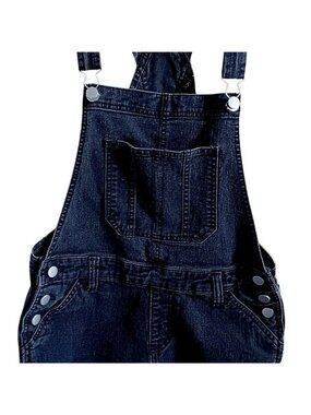 M (7-9) Black Denim Overalls Medium No Boundaries Relaxed Fit Shorts